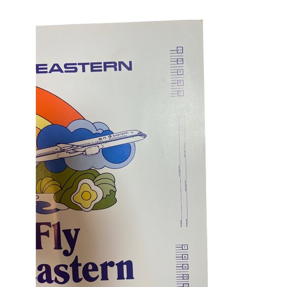 Vintage Fly Eastern Book Cover 22x14 AMSACO Airline Promo 757 Jumbo Ephemera - Picture 6 of 7